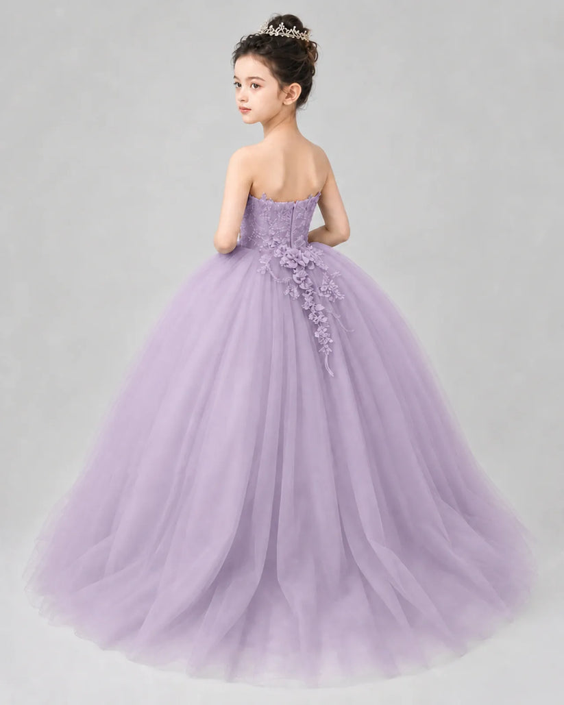 Wisteria Tulle Ball Gown Pageant Dress Back View
