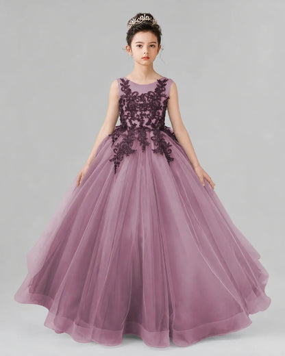 Wisteria Lace Ball Gown Pageant Dress Front View