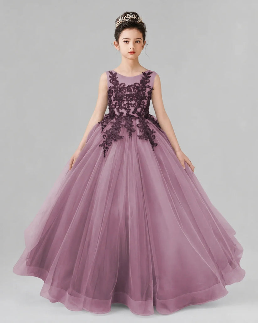 Wisteria Lace Ball Gown Pageant Dress Front View