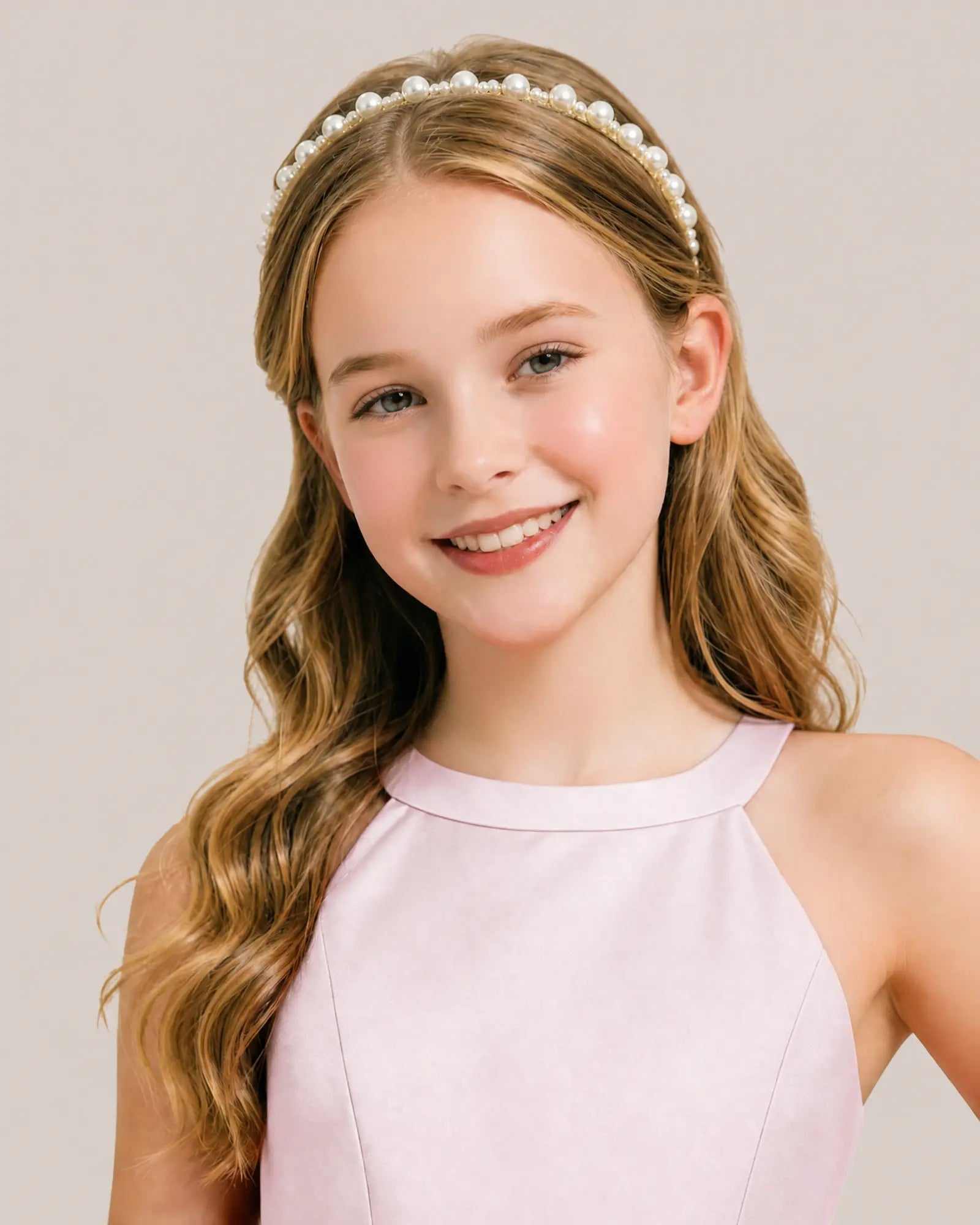 Blush Pink Junior Bridesmaid Dress 