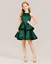Dark Green Junior Bridesmaid Dress 
