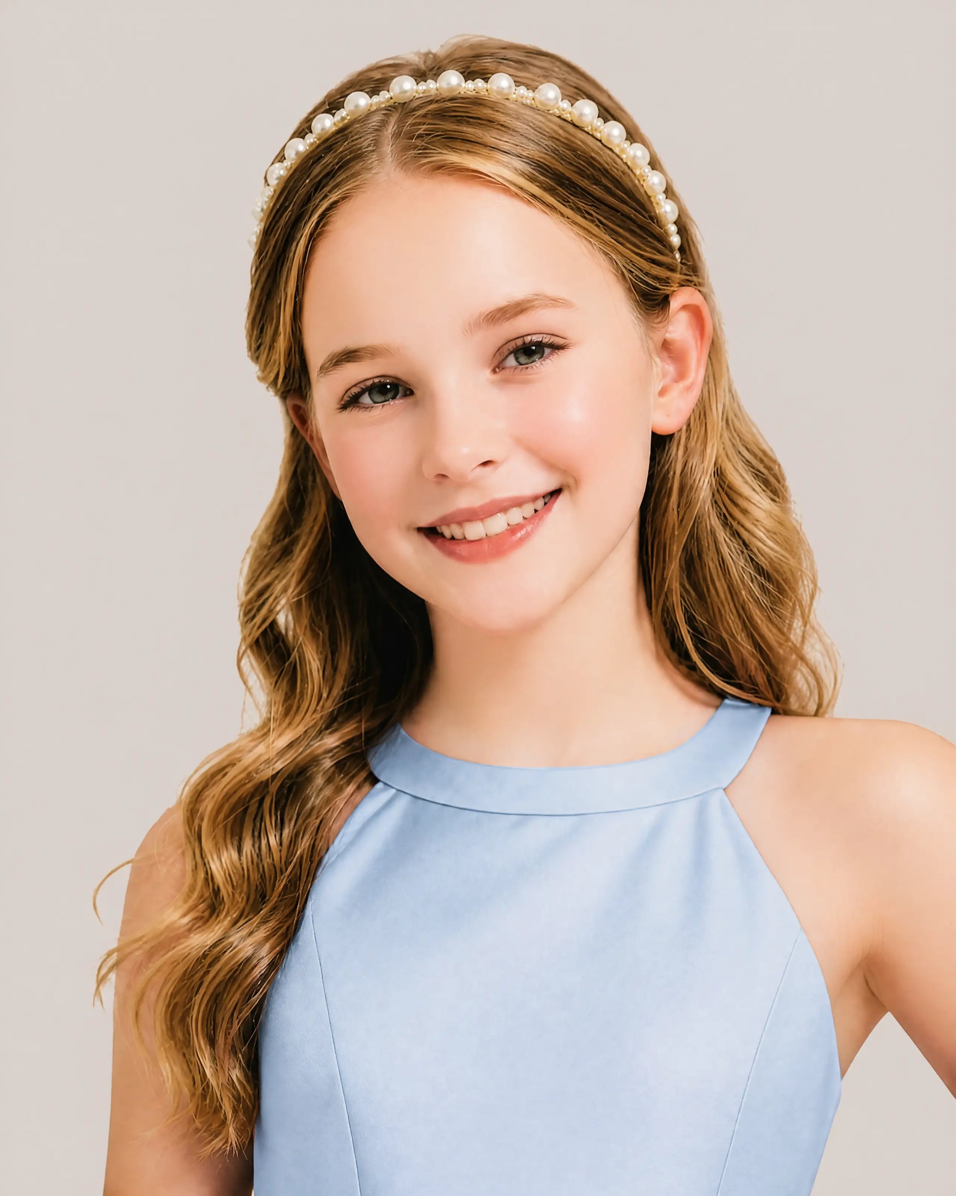 Dusty Blue Junior Bridesmaid Dress 