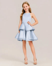 Dusty Blue Junior Bridesmaid Dress 