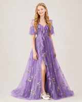 Wisteria Tulle A-line Girls Formal Dress Front View