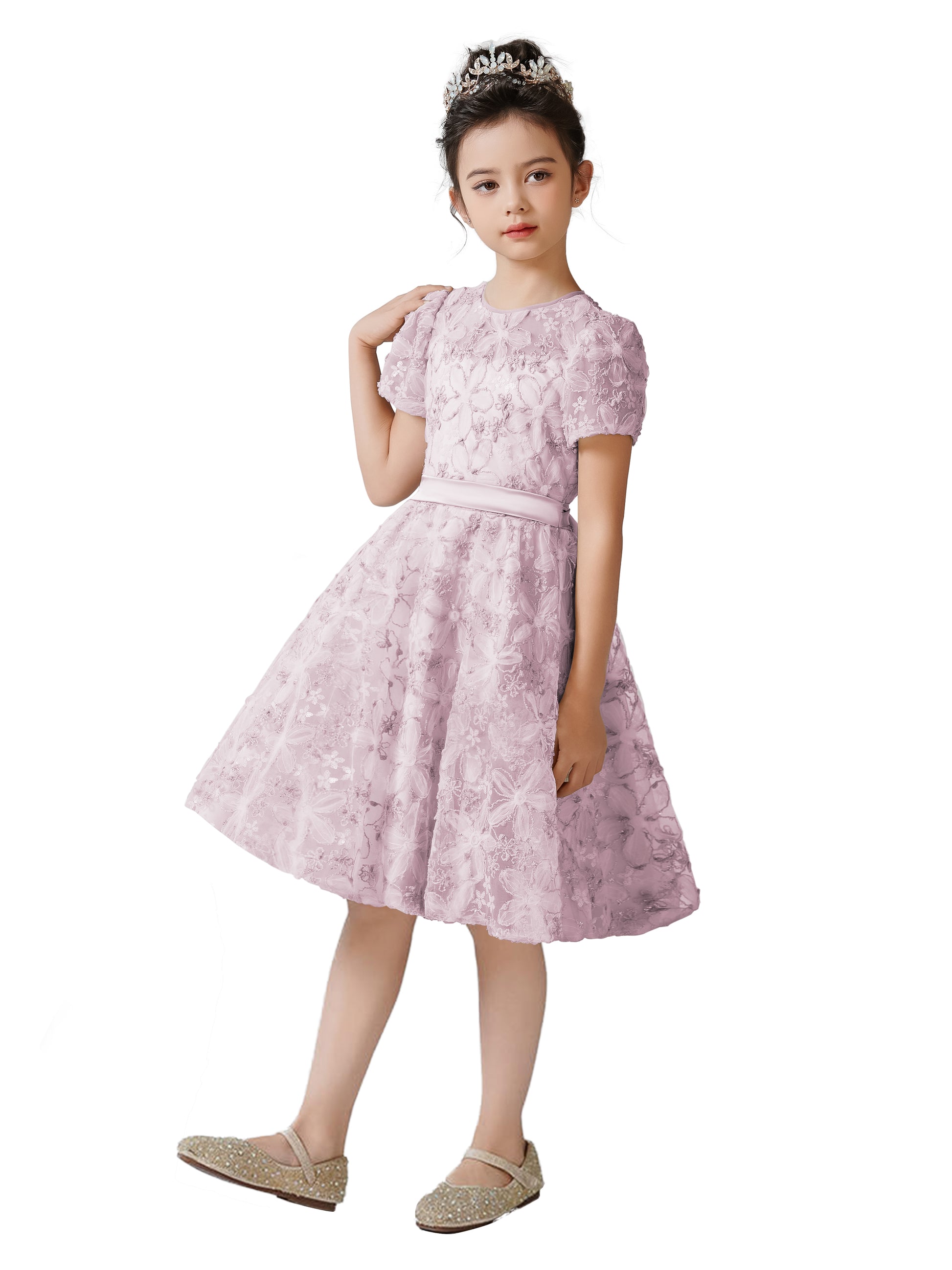 3D Flower Girls Lace Dress | Fashion Girl Dresses | Dideyttawl 3D Flower Girls Lace Dress | Fashion Girl Dresses | Dideyttawl