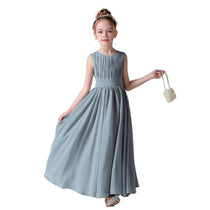 Dideyttawl Pleated Chiffon Flower Girl Dresses Sleeveless Wedding Guest Dress Simple Athenian Style A-Line Dresses for Special Occasion