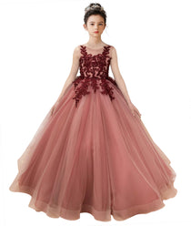 Dideyttawl 2026 Spring Lace Appliqué Ruffle Tulle Pageant Dress Ball Gown 1st Communion Formal Dress Pageant Birthday Party Dress
