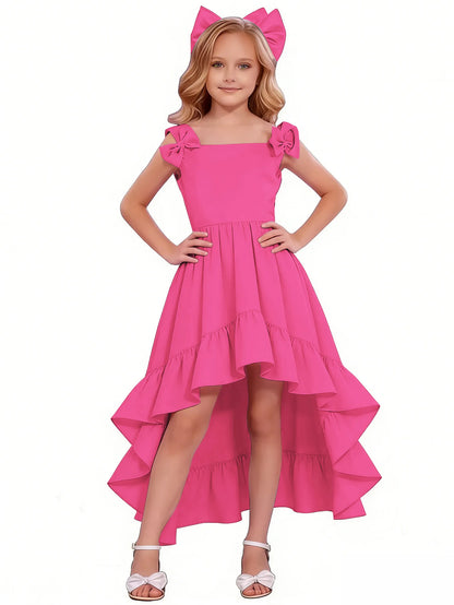 dideyttawl High-Low Junior Bridesmaid Dresses for Girls Chiffon  A-Line Pageant Ball Dress 2636