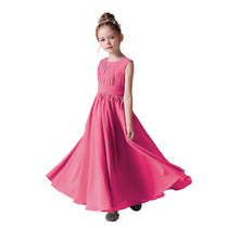 Dideyttawl Pleated Chiffon Flower Girl Dresses Sleeveless Wedding Guest Dress Simple Athenian Style A-Line Dresses for Special Occasion