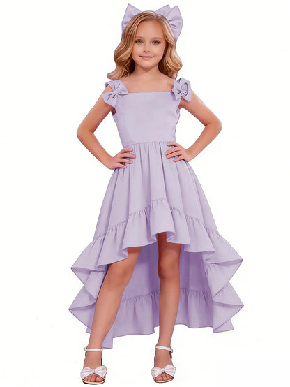 dideyttawl High-Low Junior Bridesmaid Dresses for Girls Chiffon  A-Line Pageant Ball Dress 2636