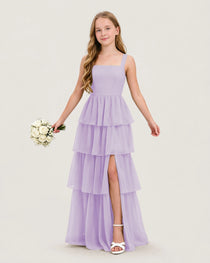 Lavender Front Chiffon Junior Bridesmaid Dresses