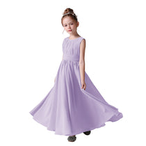 Dideyttawl Pleated Chiffon Flower Girl Dresses Sleeveless Wedding Guest Dress Simple Athenian Style A-Line Dresses for Special Occasion