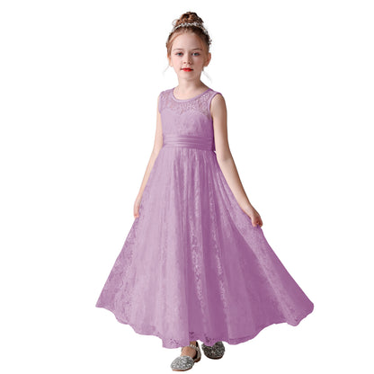 Dideyttawl Lace Flower Girl Dresses For Wedding Pagaent Ball Gown Girls Birthday Party Dress Sleeveless