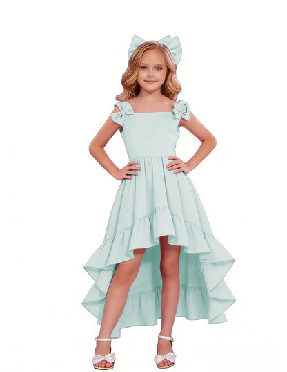 dideyttawl High-Low Junior Bridesmaid Dresses for Girls 4-16 Chiffon  A-Line Pageant Formal Party Ball Dress 2636