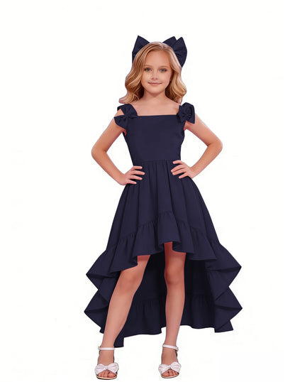 dideyttawl High-Low Junior Bridesmaid Dresses for Girls 4-16 Chiffon  A-Line Pageant Formal Party Ball Dress 2636