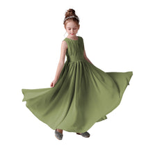 Dideyttawl Pleated Chiffon Flower Girl Dresses Sleeveless Wedding Guest Dress Simple Athenian Style A-Line Dresses for Special Occasion
