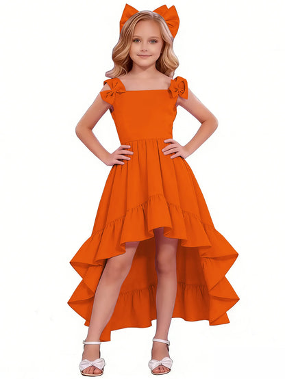 dideyttawl High-Low Junior Bridesmaid Dresses for Girls Chiffon  A-Line Pageant Ball Dress 2636