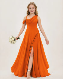 Orange Chiffon Junior Bridesmaid Dress