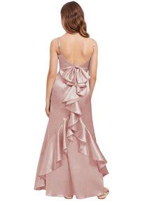 Dideyttawl Mermaid Girls Formal Dress Satin Special Occasion Dress for Girls 2522