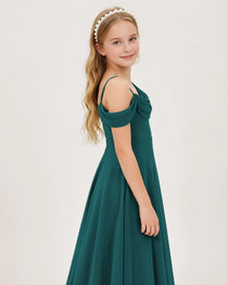 Peacock Chiffon Junior Bridesmaid Dress