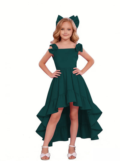 dideyttawl High-Low Junior Bridesmaid Dresses for Girls 4-16 Chiffon  A-Line Pageant Formal Party Ball Dress 2636