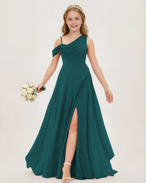 Peacock Chiffon Junior Bridesmaid Dress