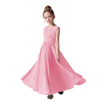 Dideyttawl Pleated Chiffon Flower Girl Dresses Sleeveless Wedding Guest Dress Simple Athenian Style A-Line Dresses for Special Occasion