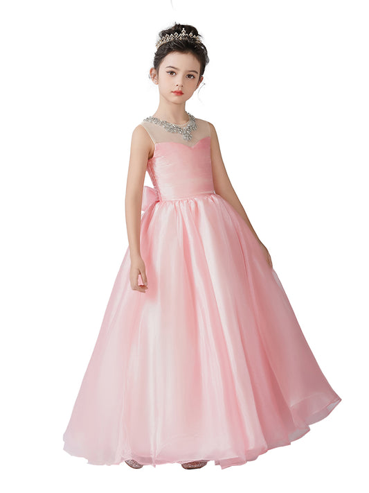 Dideyttawl Fashion Mermaid Gloss Sparkling Silk Tulle Sweatheart Flower Girl Dress Sleeveless Jr Bridesmaid Dress