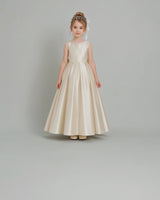 Champagne Satin A-line Flower Girl Dress Video
