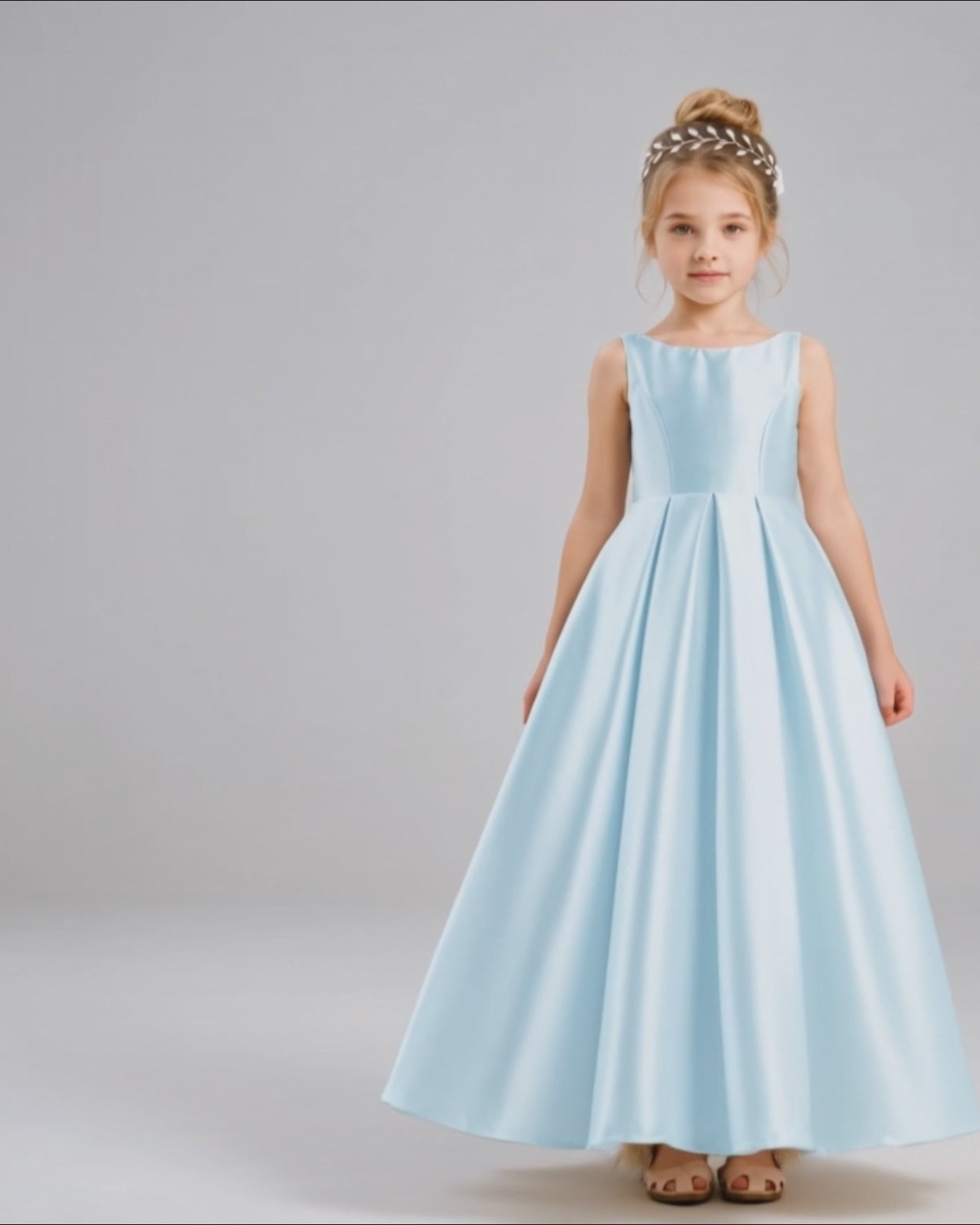 satinA-line_Flower_Girl_DressShow
