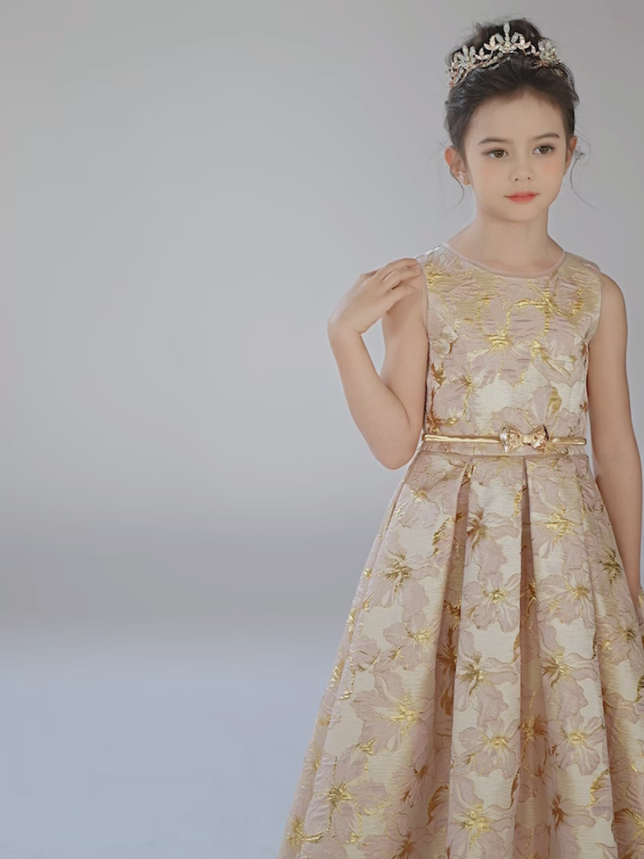 Dideyttawl Satin Girls Formal Dress for Wedding Pageant Special Occasion Ball Gown 750