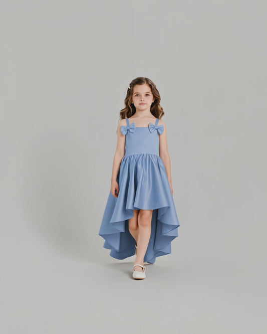 Dideyttawl Bow Satin Flower Girl Dress