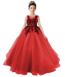 Dideyttawl 2026 Spring Lace Appliqué Ruffle Tulle Pageant Dress Ball Gown 1st Communion Formal Dress Pageant Birthday Party Dress
