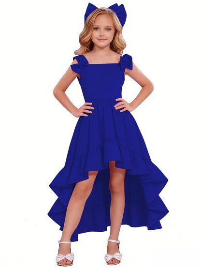 dideyttawl High-Low Junior Bridesmaid Dresses for Girls Chiffon  A-Line Pageant Ball Dress 2636