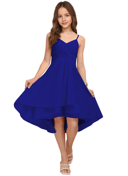 Chiffon Short Junior Bridesmaid Dresses Knee Length Sleeveless Flower Girl Dresses for 4-16 2504