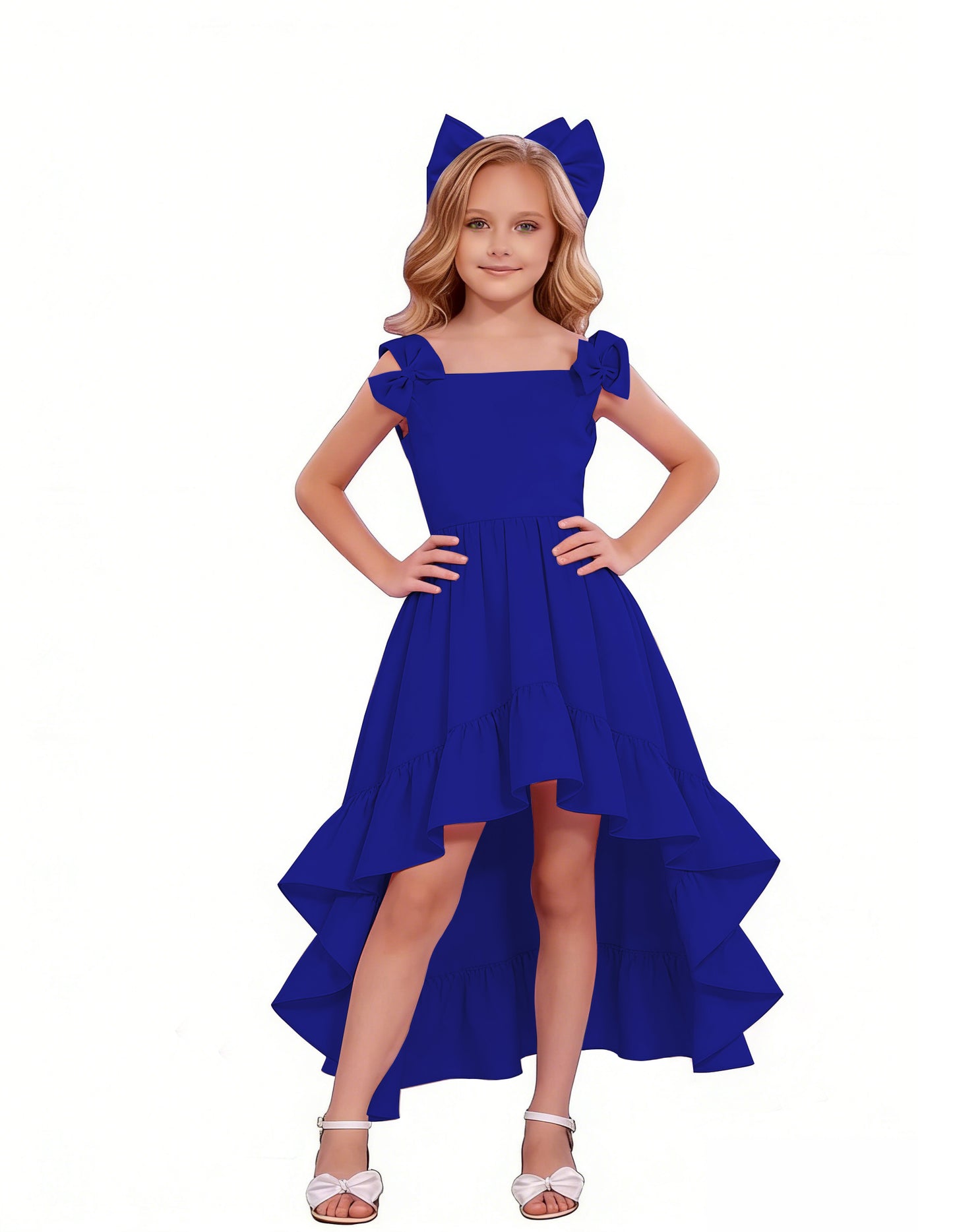 dideyttawl High-Low Junior Bridesmaid Dresses for Girls 4-16 Chiffon  A-Line Pageant Formal Party Ball Dress 2636