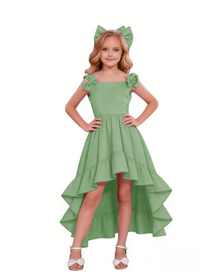 dideyttawl High-Low Junior Bridesmaid Dresses for Girls 4-16 Chiffon  A-Line Pageant Formal Party Ball Dress 2636