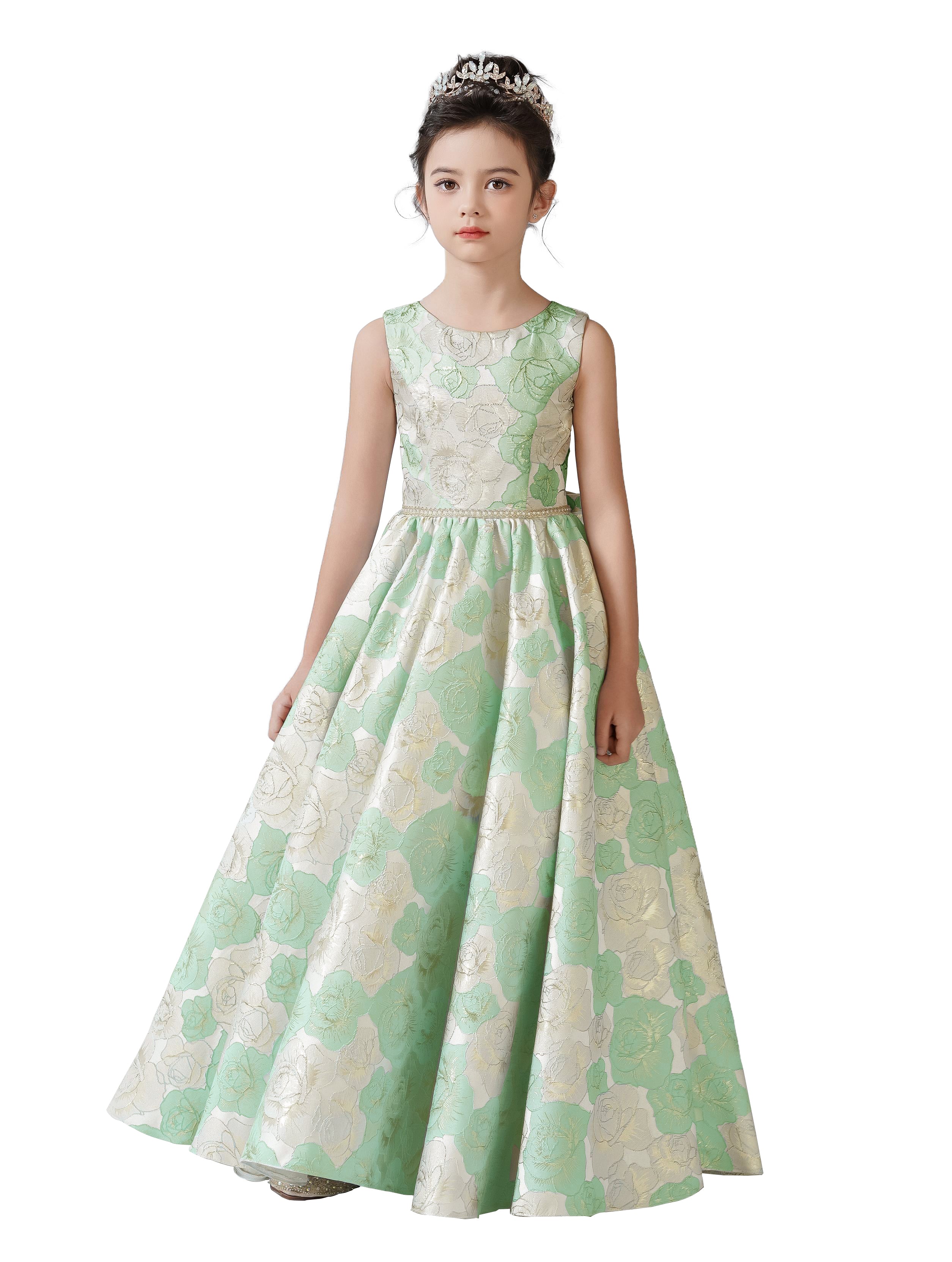 Dideyttawl Satin Girls Formal Dress for Wedding Pageant Special Occasion Ball Gown 750