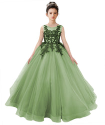 Dideyttawl 2026 Spring Lace Appliqué Ruffle Tulle Pageant Dress Ball Gown 1st Communion Formal Dress Pageant Birthday Party Dress