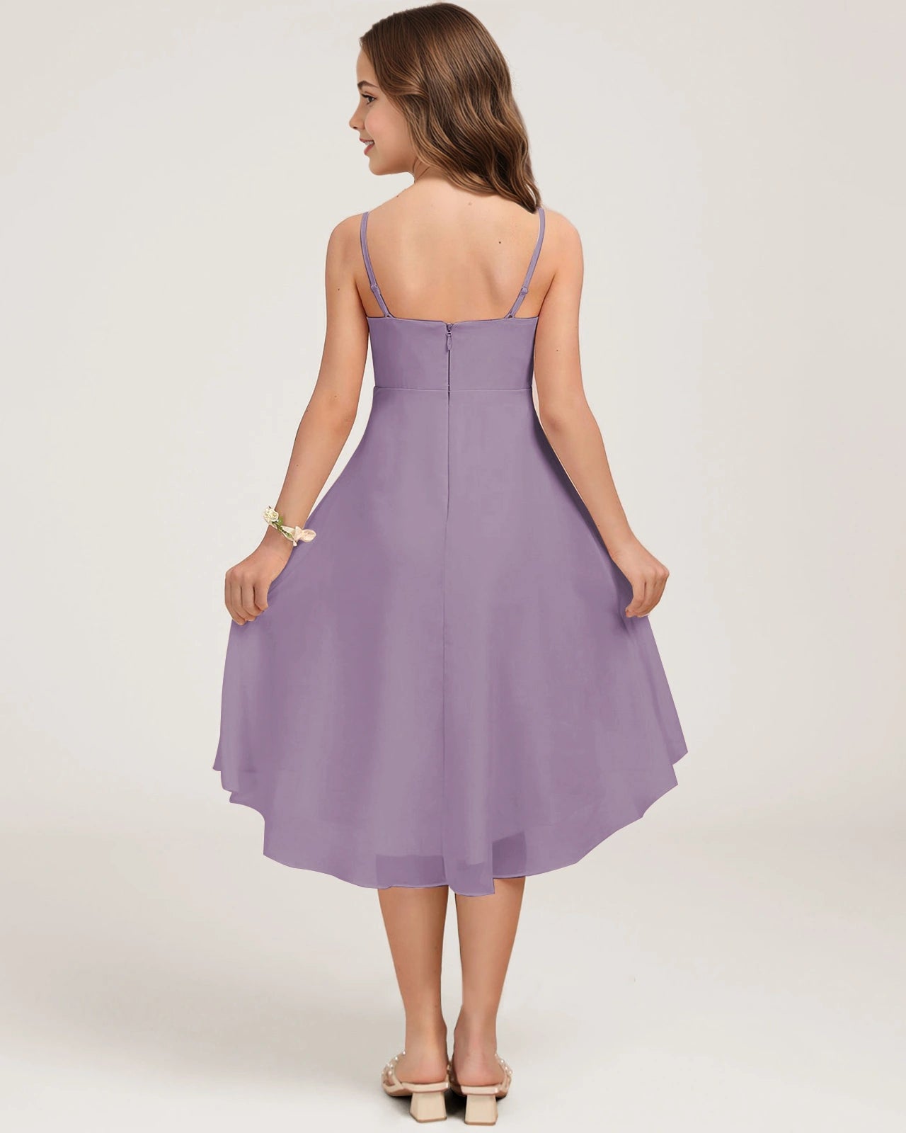 Back Wisteria Chiffon Junior Bridesmaid Dress