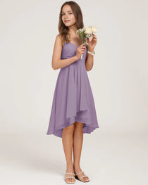 Side Wisteria Chiffon Junior Bridesmaid Dress