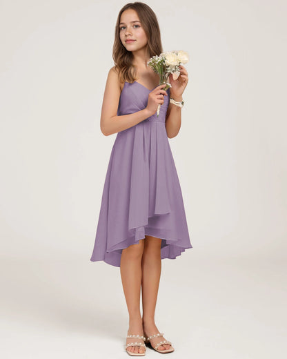 Side Wisteria Chiffon Junior Bridesmaid Dress