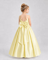 Daffodil Satin A-line Flower Girl Dress Back View
