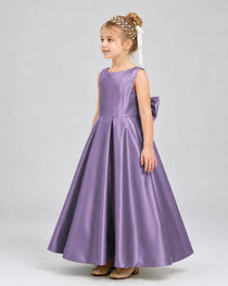 Dideyttawl White Flower Girl Dress Spaghetti Strap Satin Ball Gown