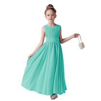 Dideyttawl Pleated Chiffon Flower Girl Dresses Sleeveless Wedding Guest Dress Simple Athenian Style A-Line Dresses for Special Occasion
