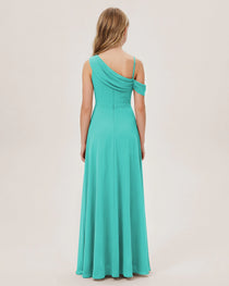 Turquoise Chiffon Junior Bridesmaid Dress
