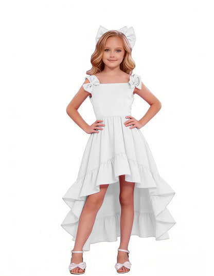 dideyttawl High-Low Junior Bridesmaid Dresses for Girls 4-16 Chiffon  A-Line Pageant Formal Party Ball Dress 2636