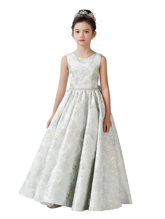 Dideyttawl Satin Flower Girl Dress for Wedding Pageant Special Occasion Ball Gown 750