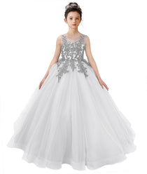 Dideyttawl 2026 Spring Lace Appliqué Ruffle Tulle Pageant Dress Ball Gown 1st Communion Formal Dress Pageant Birthday Party Dress