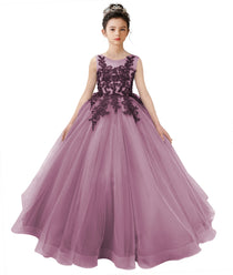 Dideyttawl 2026 Spring Lace Appliqué Ruffle Tulle Pageant Dress Ball Gown 1st Communion Formal Dress Pageant Birthday Party Dress